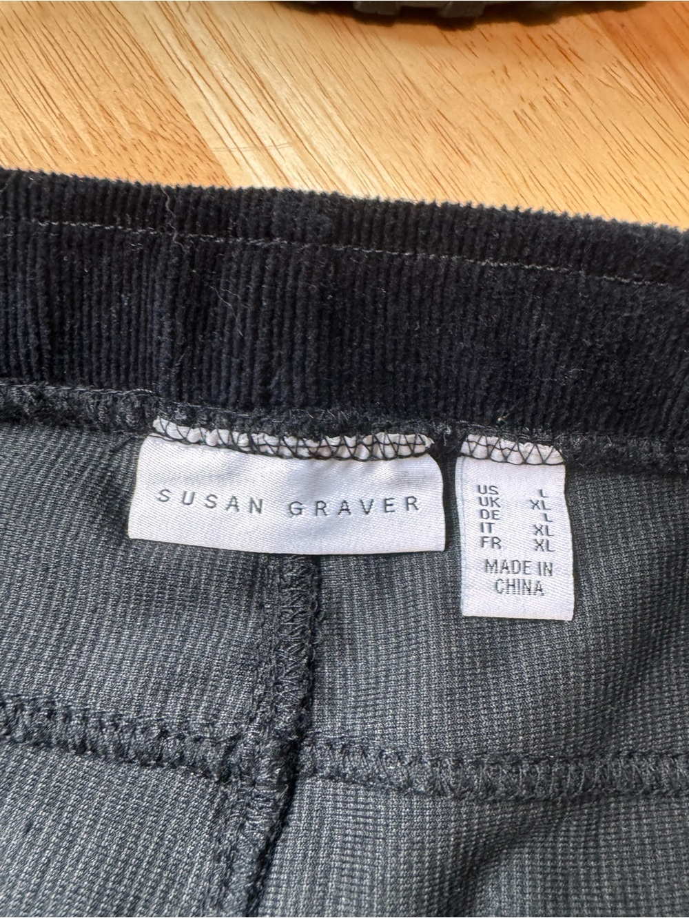 Black micro corduroy Pull-On Skinny Pants with Ankle Zips - Picture 3 of 5
